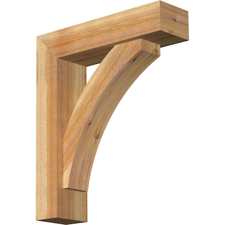 Ekena Millwork Thorton Block Rough Sawn Bracket w/ Offset Brace, Western Red Cedar, 6"W x 22"D x 26"H BKT0604X22X26THR05RWR